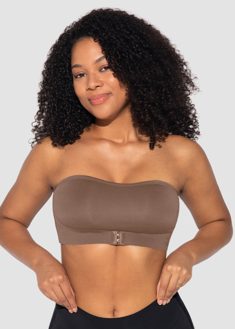 Front Closure Wireless Push-Up Bandeau Bra