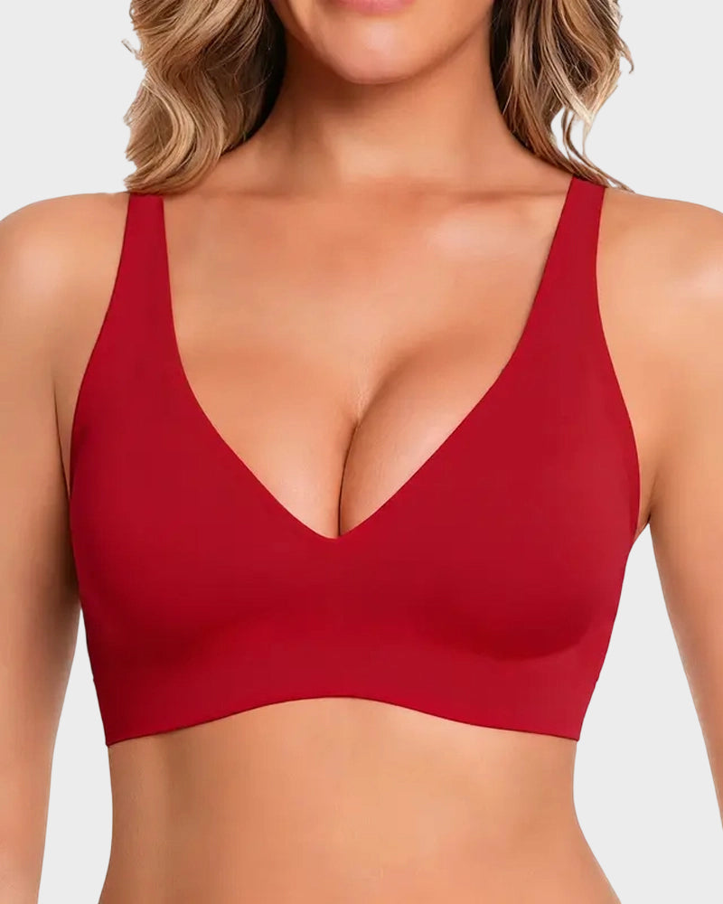 🔥Seamless Deep V Push-Up Wireless Jelly Bra